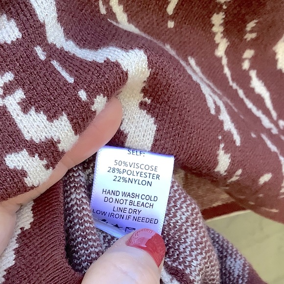 Blue Blush Abstract Zebra Print Bodycon Soft Knit Sweater Dress, … - Picture 9 of 9